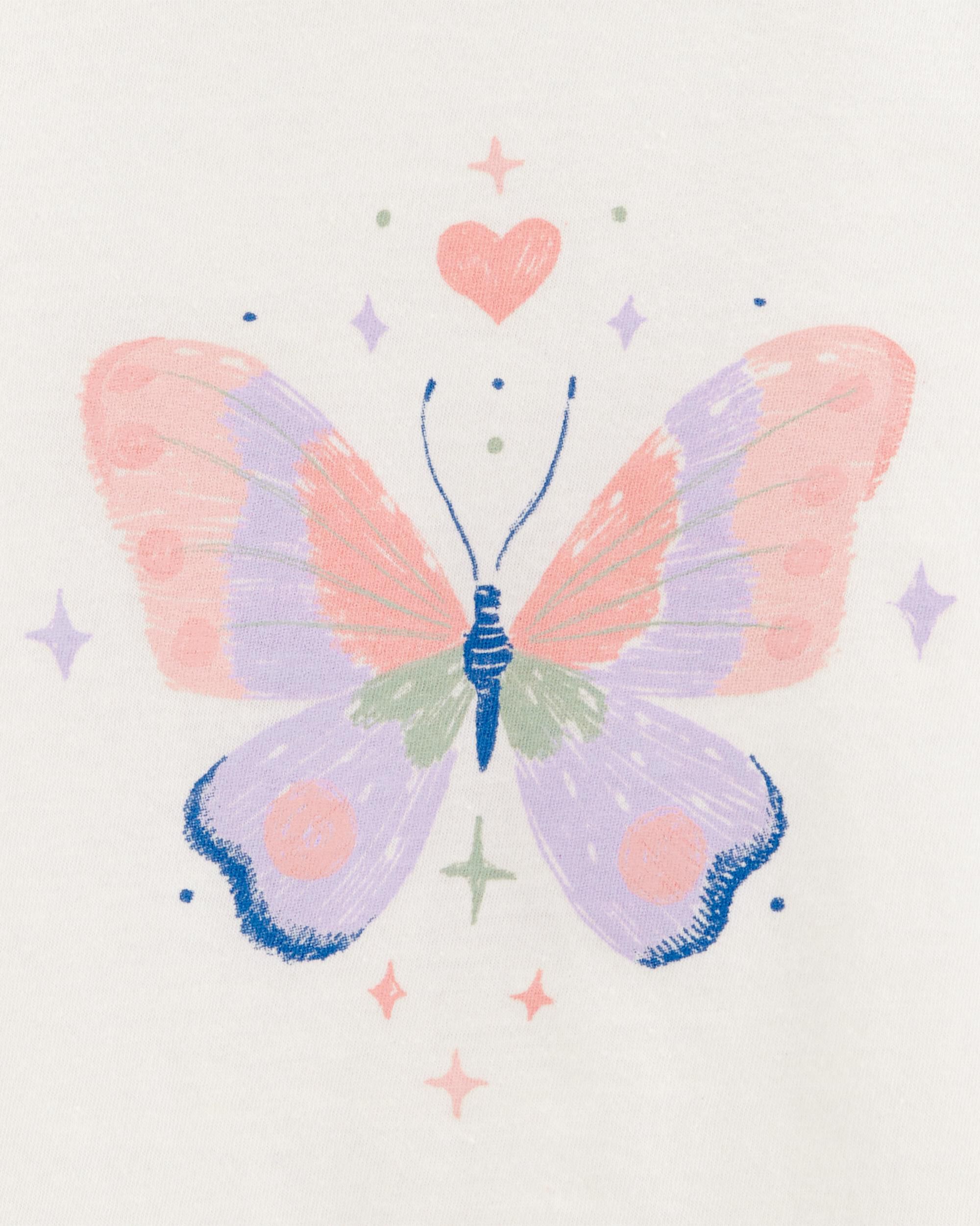 Toddler Girl Butterfly Short-Sleeve Graphic Tee - White