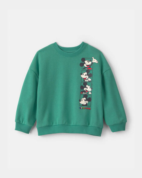 Toddler Boy Disney© Mickey Mouse French Terry Pullover Sweatshirt - Green
