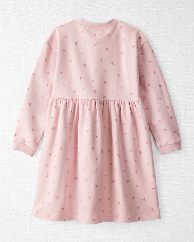 Product image 2 of Girls French Terry Dress Made with Organic Cotton in Blush Petals Print