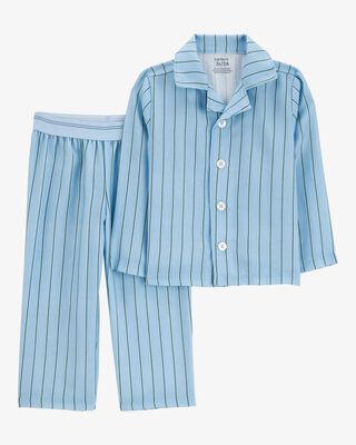 Toddler Boy Solid Loose Fit Waffle Knit 2-Piece Pajamas - Navy