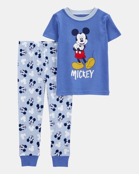toddler disney© mickey mouse snug-fit cotton 2-piece pajamas - blue