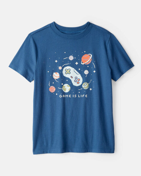 boys game is life short-sleeve graphic tee - blue