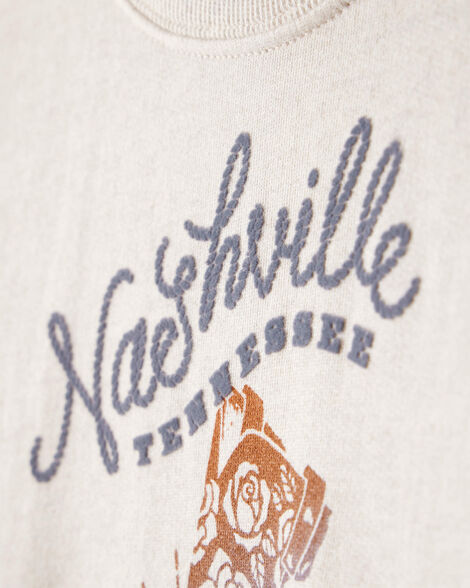 Product image 2 of Girls Nashville Western Cotton Long-Sleeve Pullover Sweatshirt - Ivory