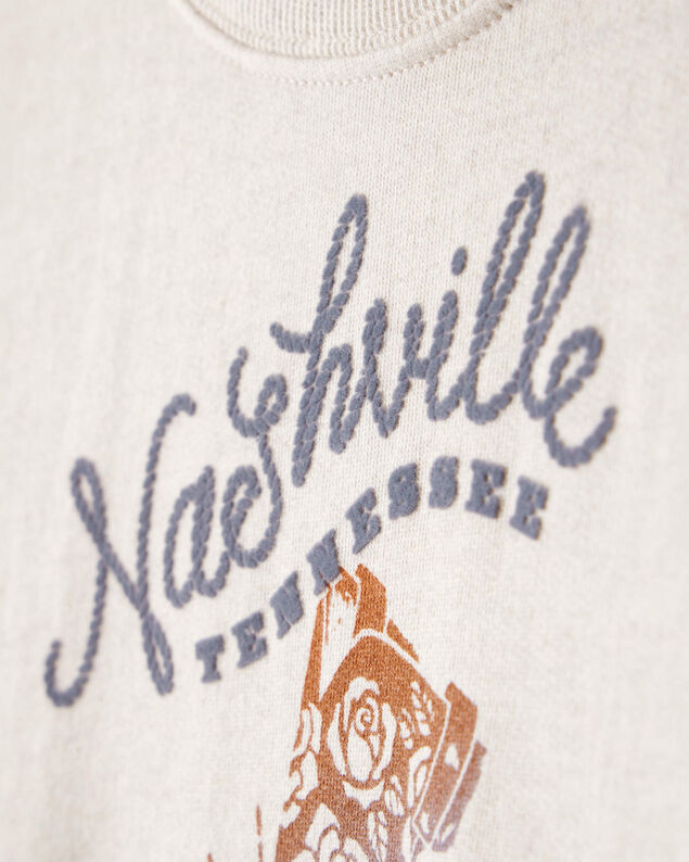Product image 2 of Girls Nashville Western Cotton Long-Sleeve Pullover Sweatshirt - Ivory