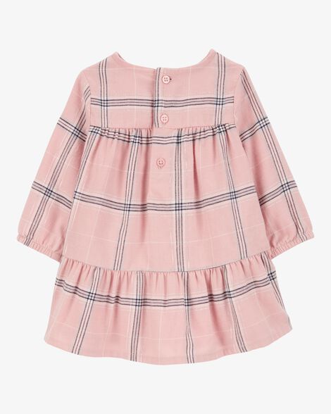  Product image 3 of Baby 2-Piece Plaid Dress & Sherpa Vest Set