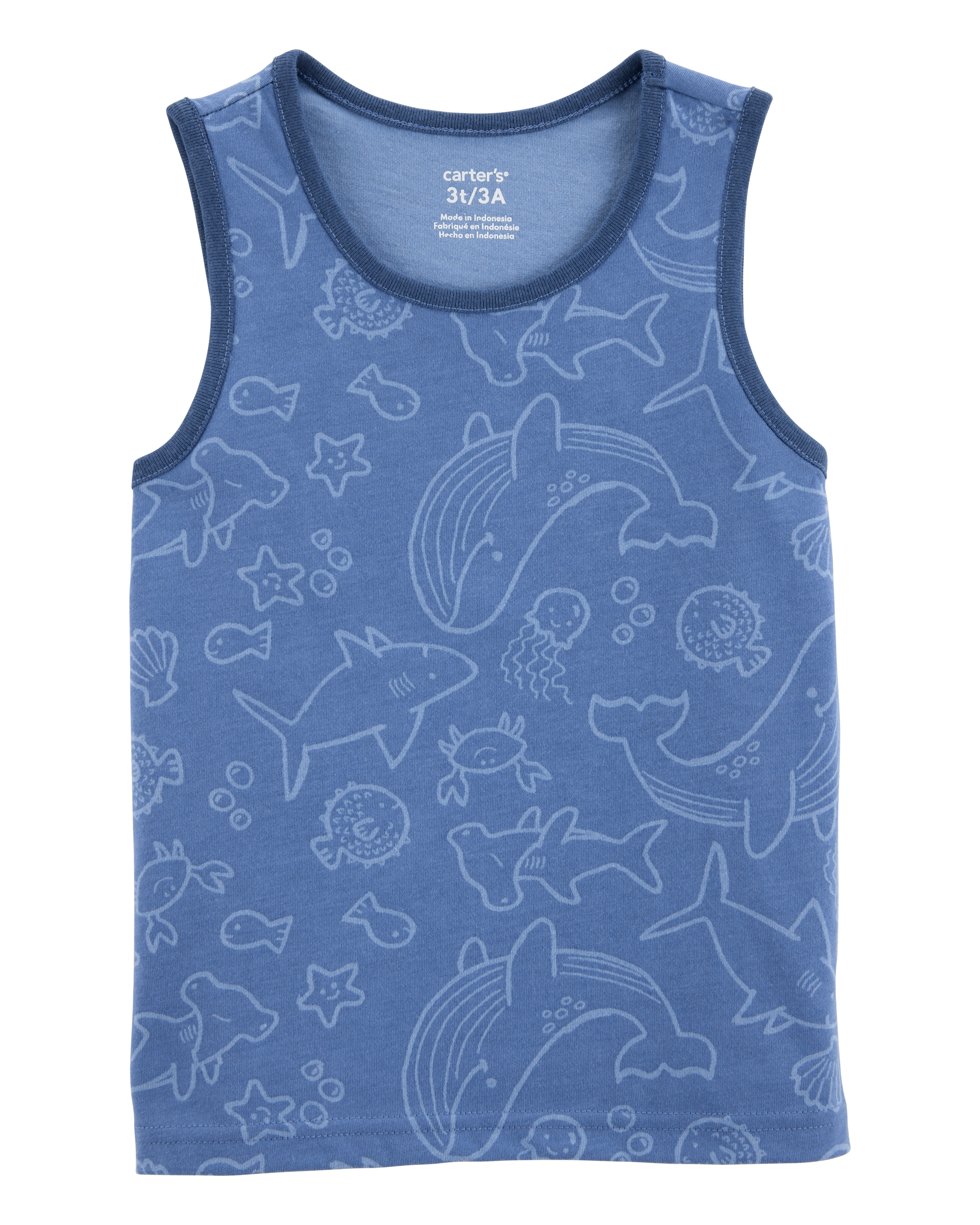 Baby Sea Animals Graphic Tank - Blue