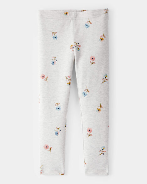  Product image 1 of Toddler Girl Cotton Floral Stretch Leggings - Grey