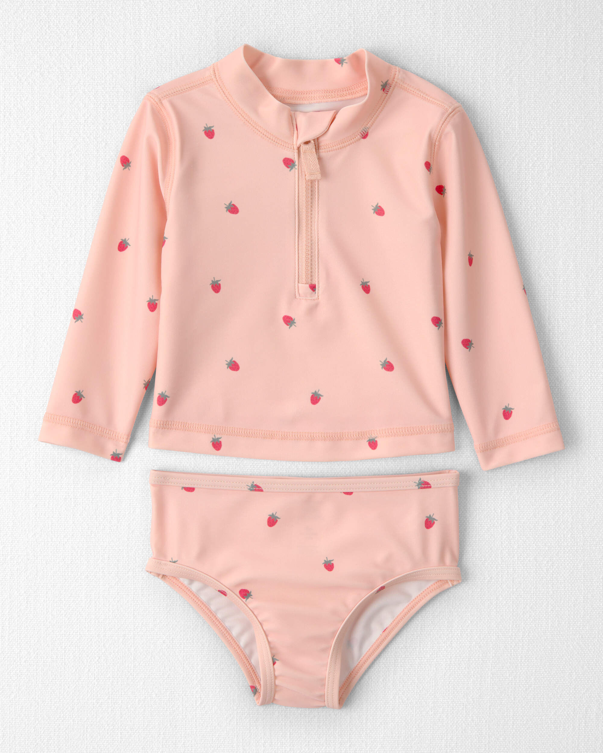 Little Planet Baby Girl 2-Piece Recycled Rashguard Swimsuit Set in Strawberry Print 12M Strawberry 19$