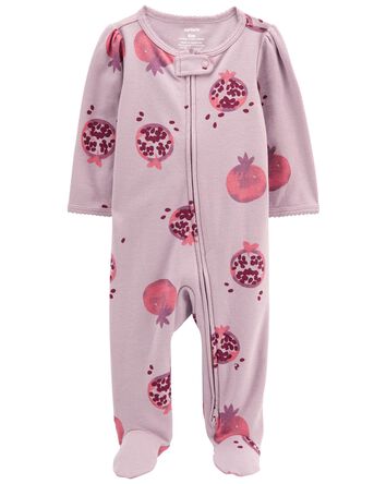 Baby Pomegranate 2-Way Zip Cotton Sleep & Play Pajamas