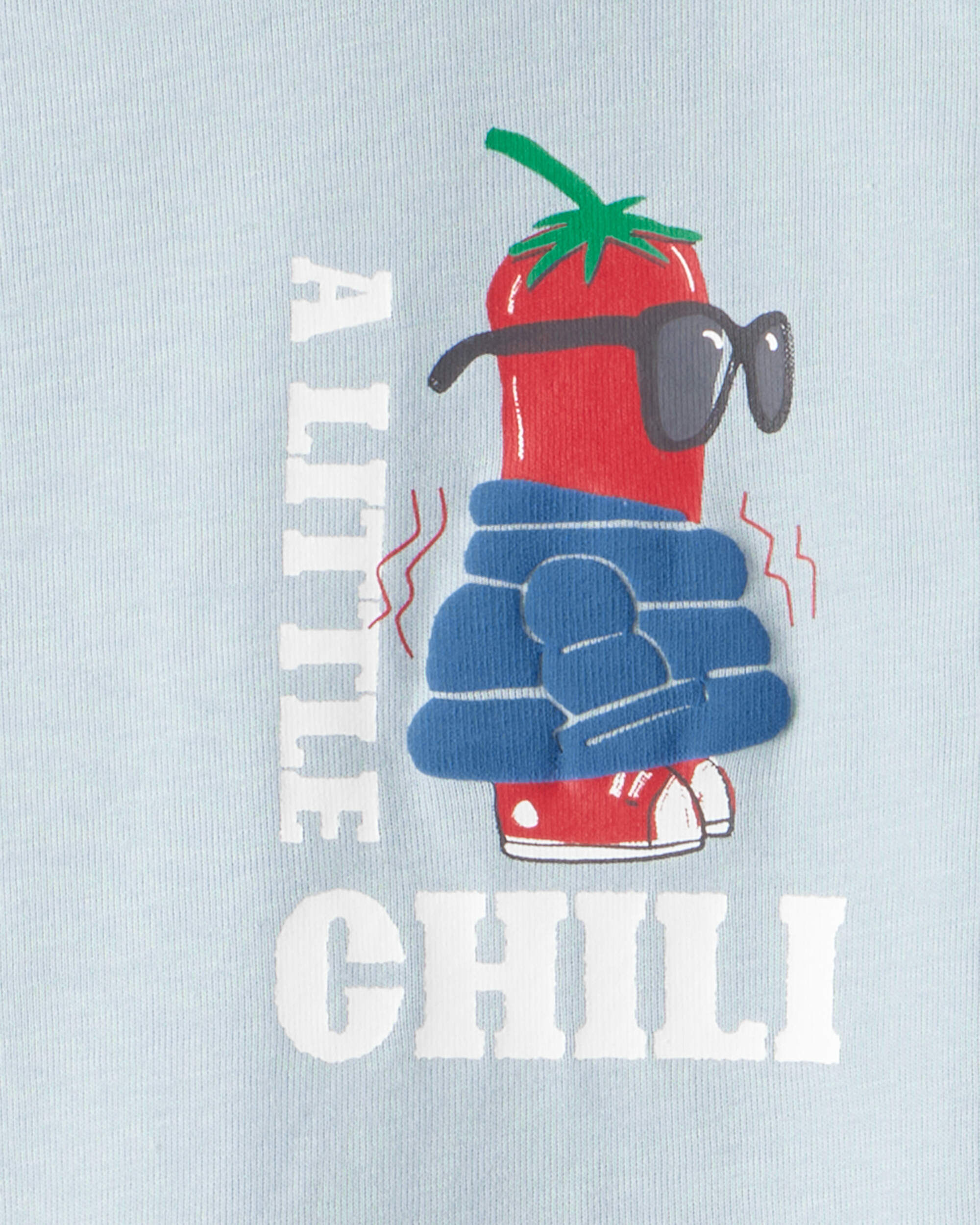 Boys Chili Pepper Print 100% Cotton Long-Sleeve Snug Fit 4-Piece Pajamas - Blue