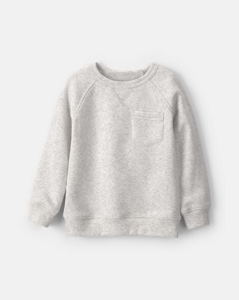 toddler boy fleece pullover sweatshirt - grey