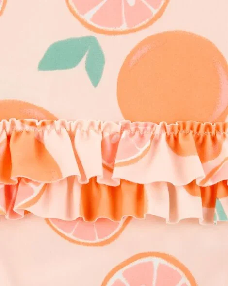  Product image 4 of Baby 1-Piece Orange Slice Long-Sleeve Rashguard Swimsuit