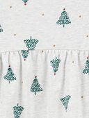 Green - Toddler Christmas Tee Jersey Dress, Selected