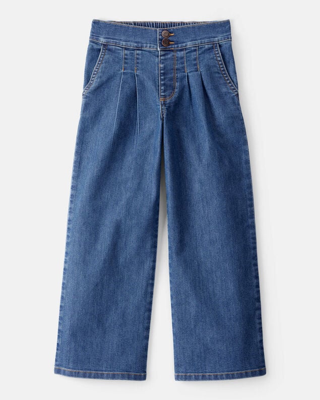 Product image 1 of Kid Denim Wide Leg Pants - 70s Blue Wash