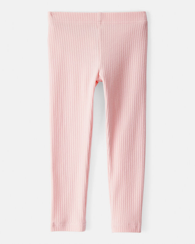 Product image 2 of Toddler Girl Cotton Ribbed Stretch Leggings - Pink