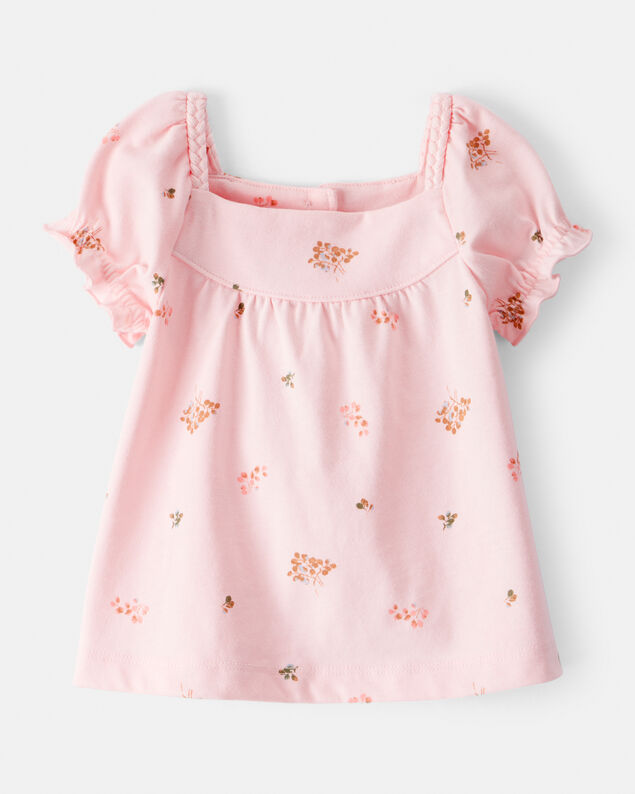 Product image 1 of Baby Girl Floral Short-Sleeve Top - Pink