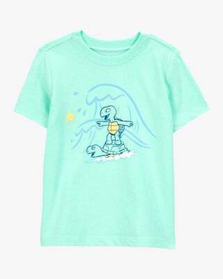 Product image 1 of Toddler Surfing Turtle Short-Sleeve Graphic Tee - Aqua