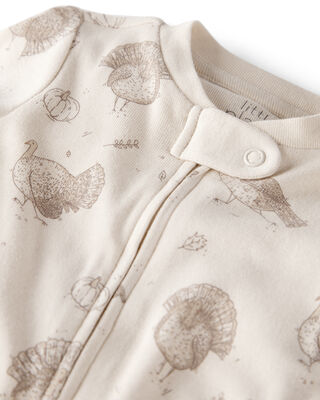 Product image 2 of Baby Organic Cotton Sleep & Play Pajamas in Turkey Gobbler Print
