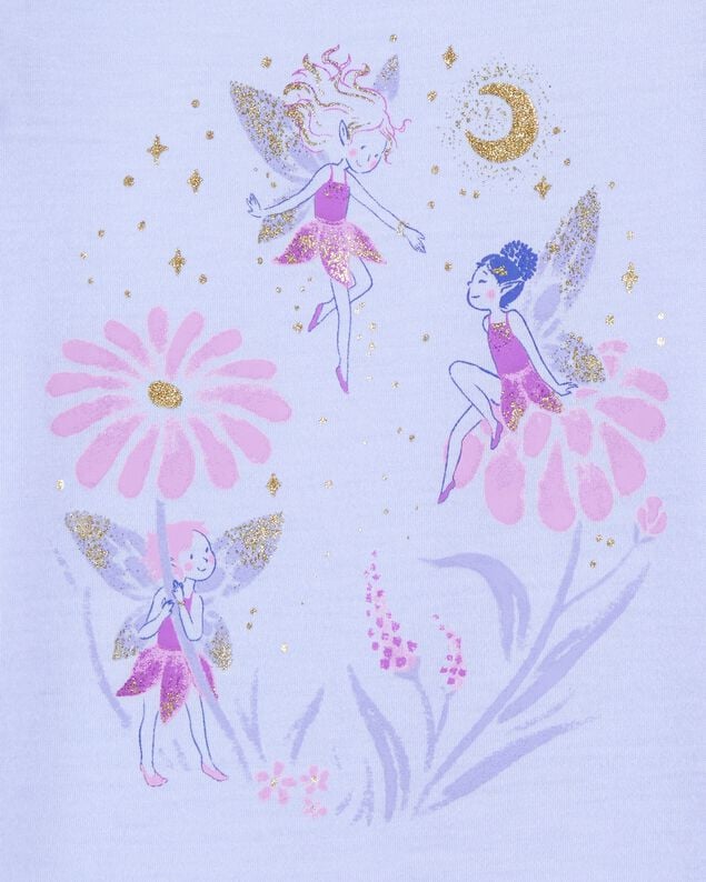 Girls 2-Piece Fruit Print Loose Fit Pajamas