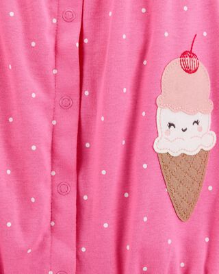 Product image 2 of Baby Ice Cream Short-Sleeve Cotton Romper - Pink