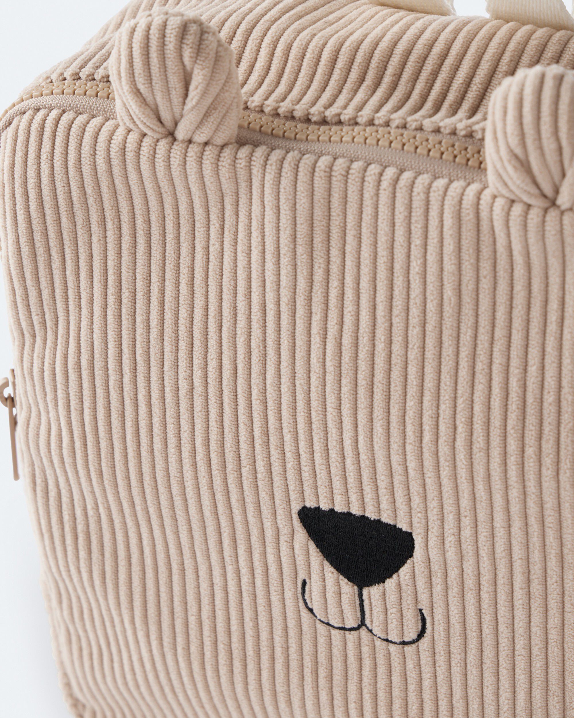 Toddler Bear Corduroy Square Backpack - Tan