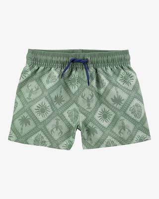 Product image 1 of Toddler Geometric Swim Trunks - Green
