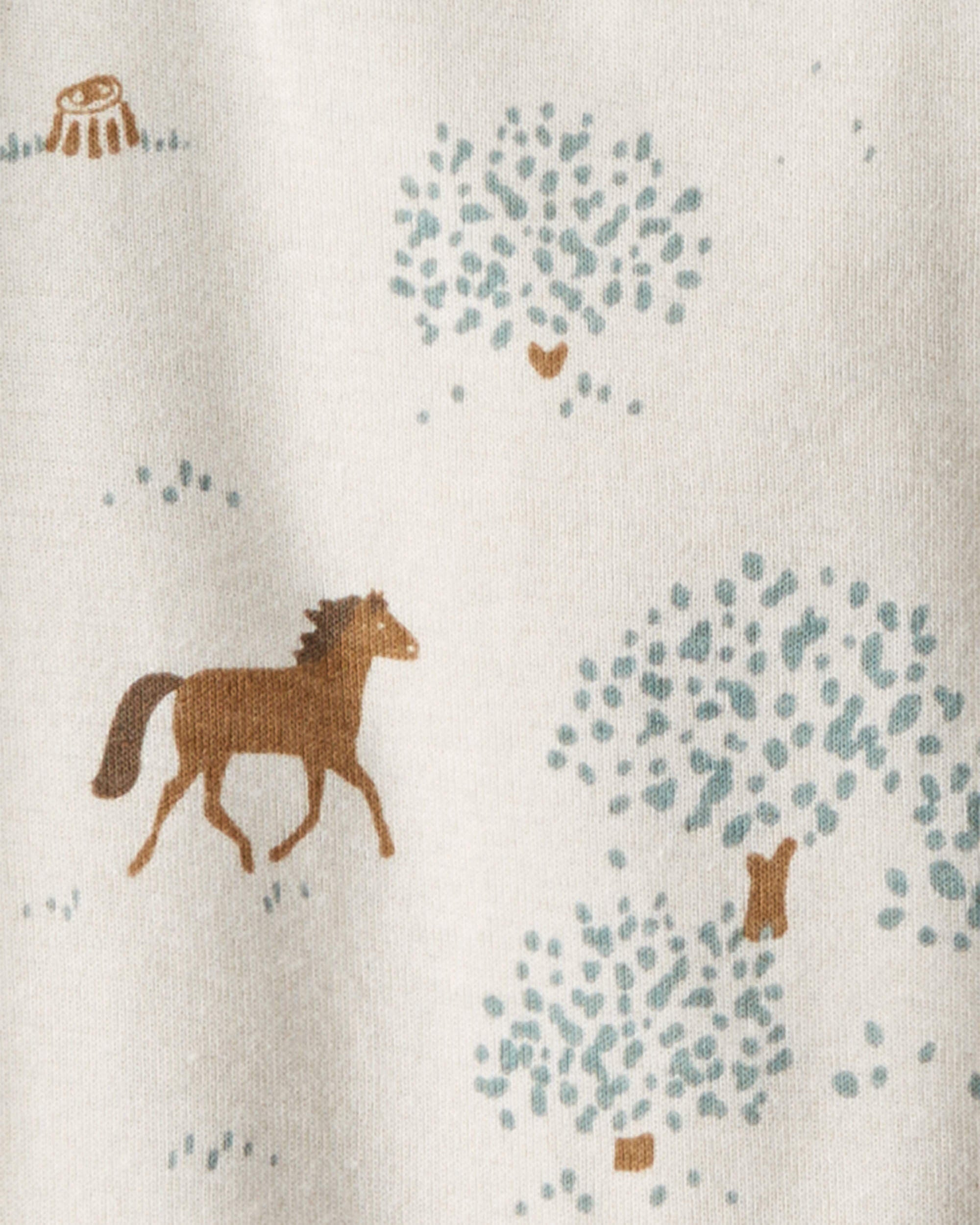 Baby 2-Pack Wild Horses Organic Cotton Rib Bodysuits