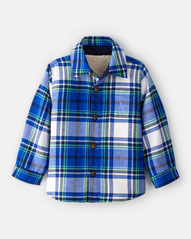 Product image 1 of Toddler Boy Plaid Shera Lined Fashion Jacket - Blue