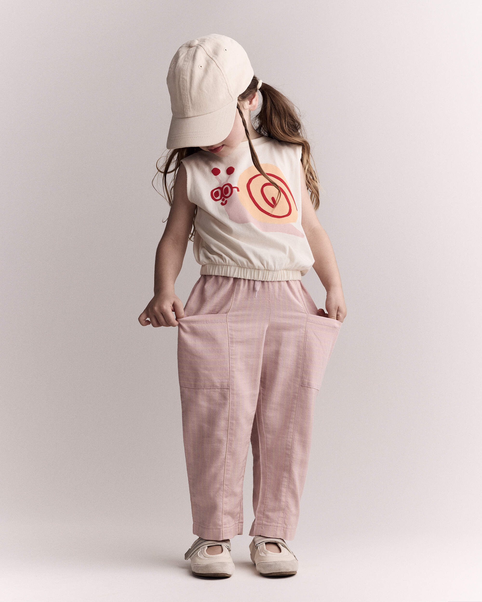 Otter Avenue Toddler Girl Pocket Pant in Stripes 12M Light Pink 30$