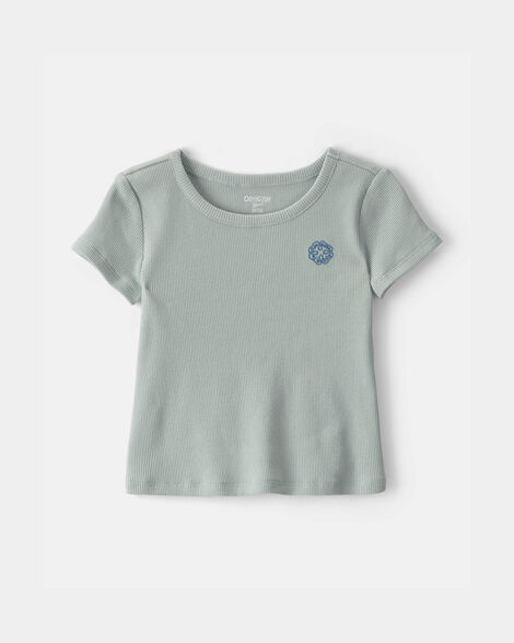 Toddler Girl OshKosh Logo Ribbed Tee - Green