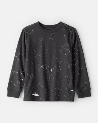 Boys Pizza Long-Sleeve Graphic Tee - Grey