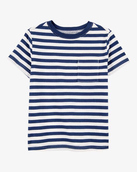  Product image 1 of Kid Striped Short-Sleeve Pocket Tee - Navy