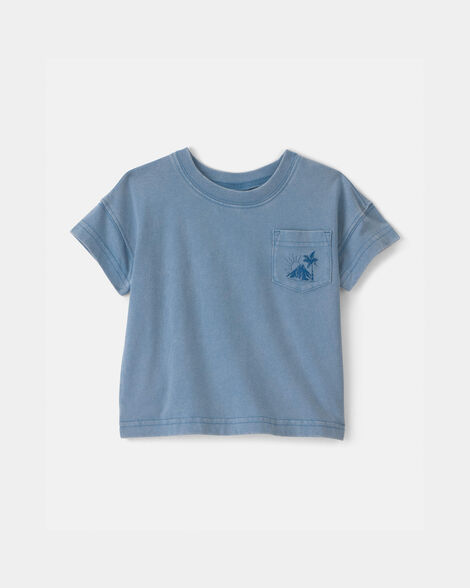 Baby Boy Tropical Island Pocket Tee - Blue