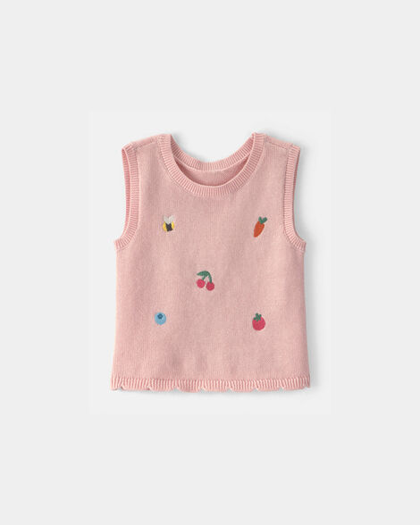 baby girl summer icon tank top - pink