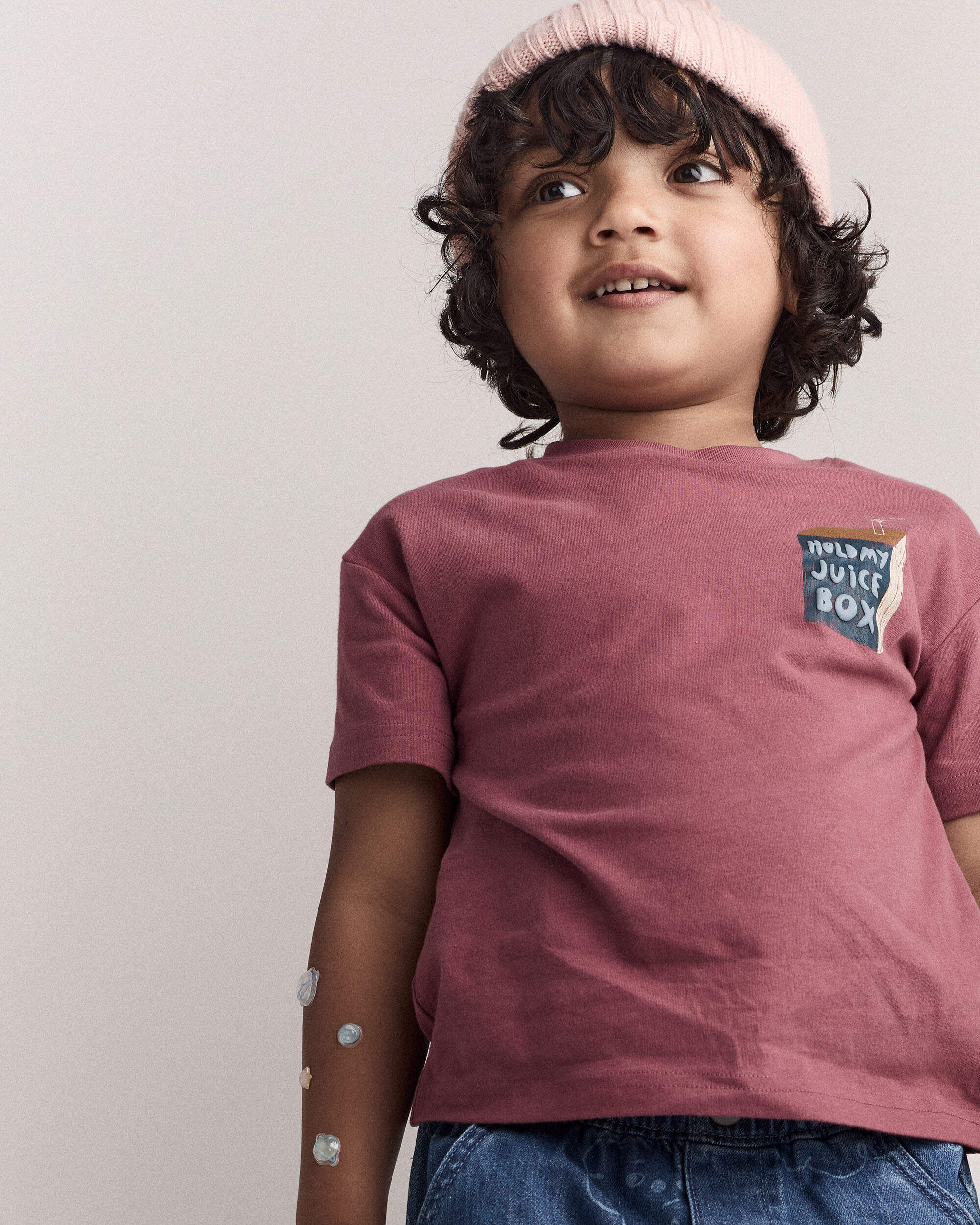 Toddler 'Hold My Juice Box' Short-Sleeve Relaxed Graphic Tee - Burgundy