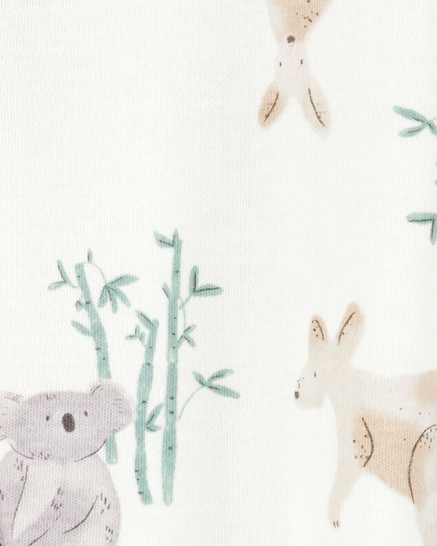 Product image 2 of Baby Girl Kangaroo 2-Way Zip Cotton Sleep & Play Pajamas - Ivory