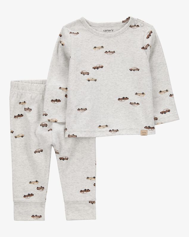 Product image 1 of Baby 2-Piece Car Print Long-Sleeve Tee & Pant Set