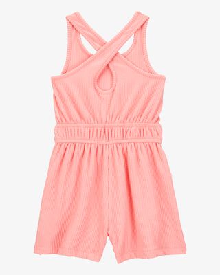 Product image 2 of Kid Ribbed Textured Romper - Coral