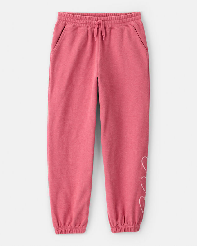 Product image 1 of Girls Heart French Terry Joggers - Pink