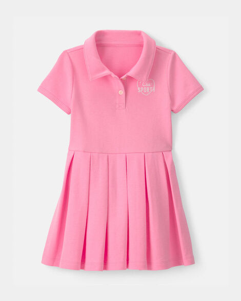 toddler girl pleated tennis dress - pink