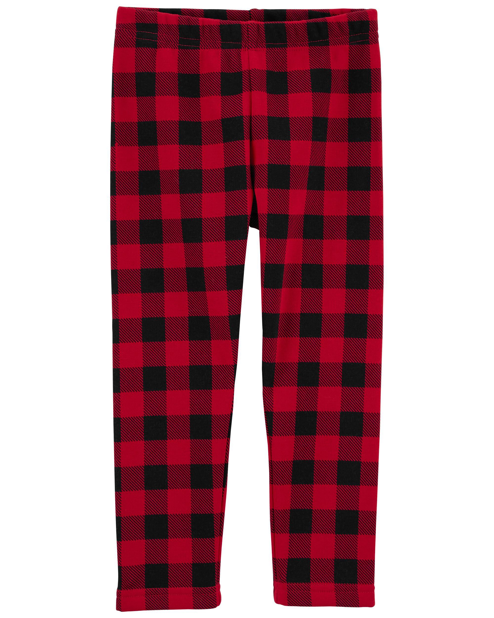 Toddler Red Buffalo Check Cozy Leggings 