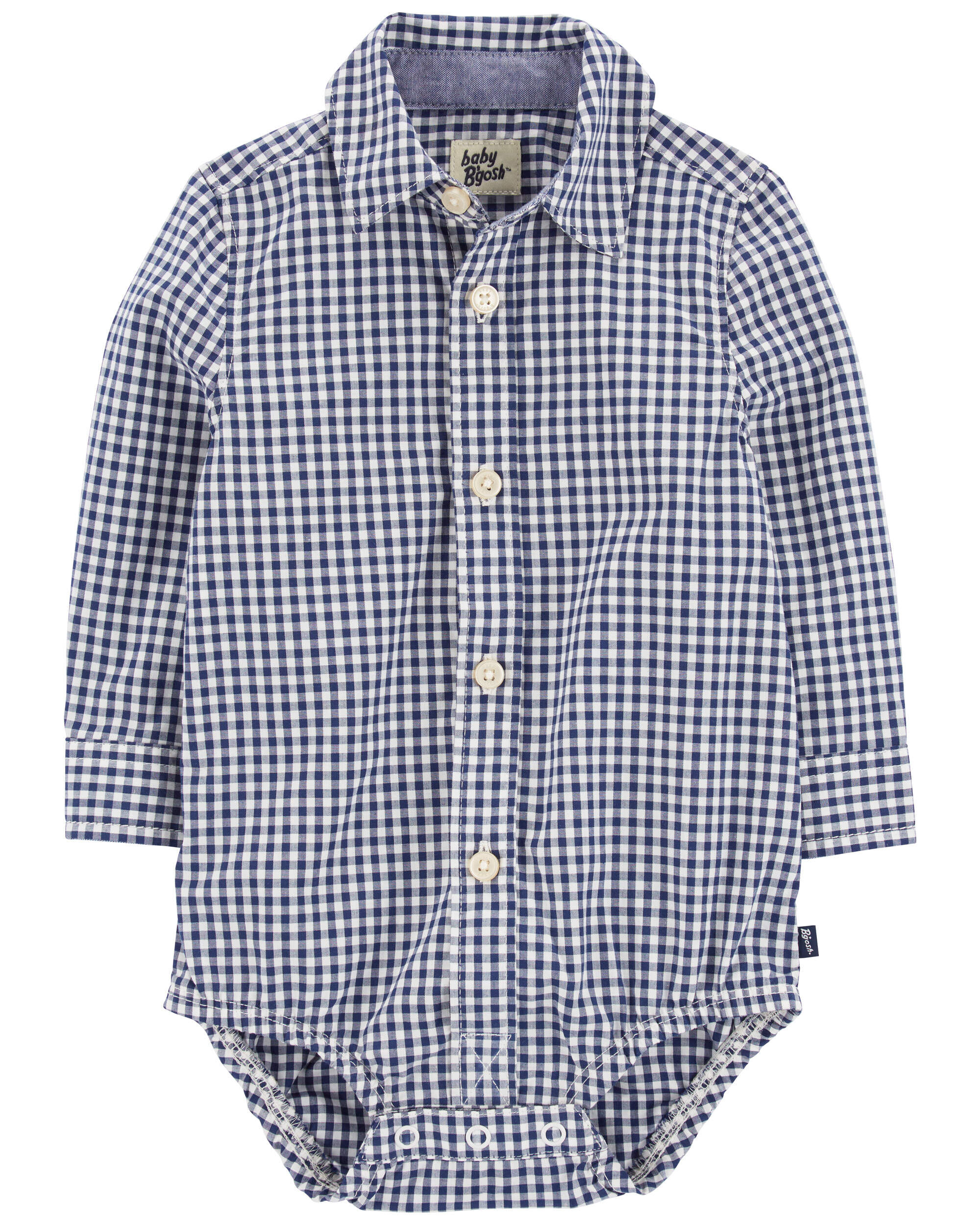 Baby Gingham Print Button-Front Bodysuit