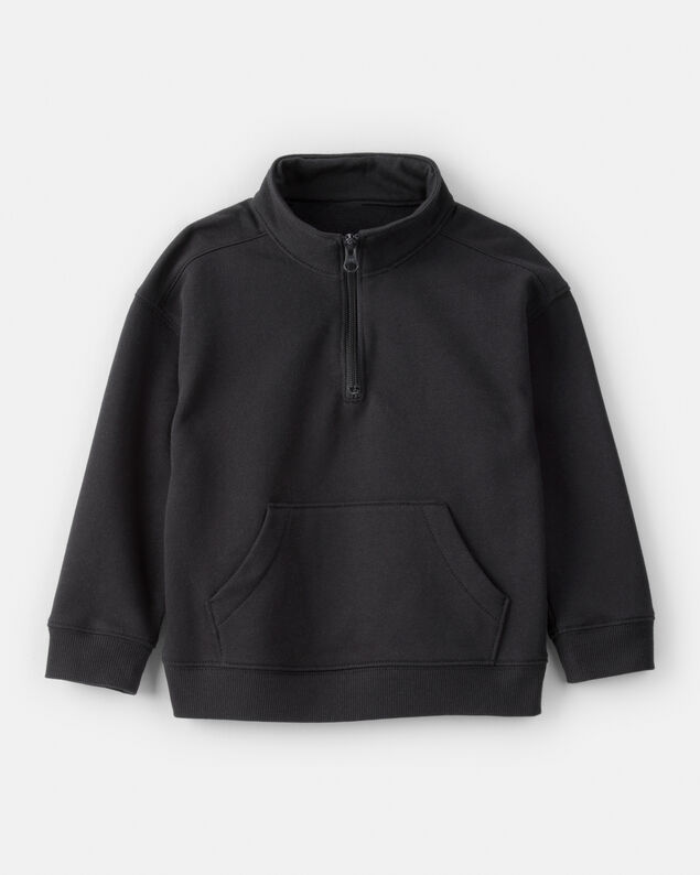 Product image 1 of Toddler Boy Solid Fleece Quarter Zip Sweatshirt - Black