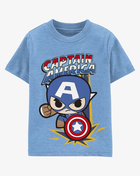 Product image 1 of Toddler Marvel™ Captain America Short-Sleeve Graphic Tee - Blue
