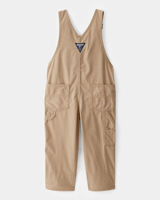Product image 2 of Toddler Lightweight Plaid-Lined Canvas Overalls - Khaki