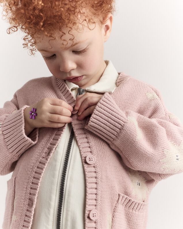 Product image 2 of Toddler Girl Star & Moon Pocket Cardigan - Light Pink