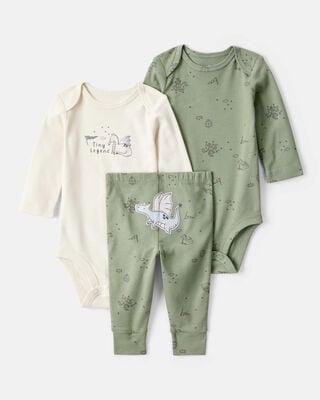 Baby Boy Dinosaur 2-Way Zip Cotton Sleep & Play Pajamas