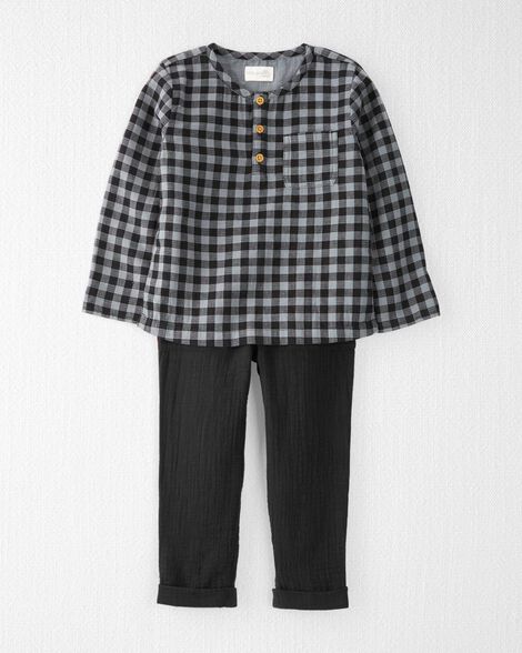  Product image 1 of Toddler 2-Piece Organic Cotton Plaid Set