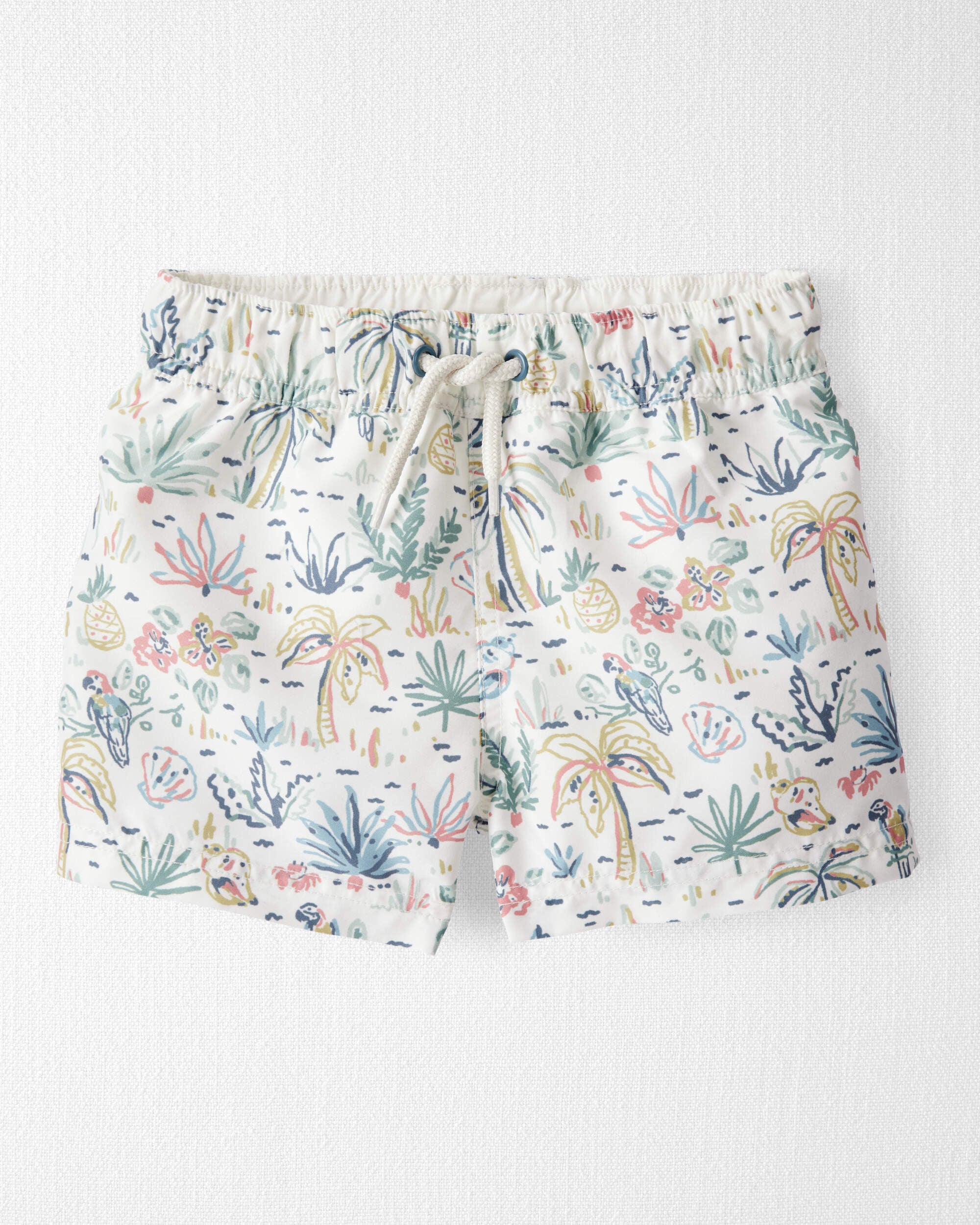 Toddler Recycled Tropical-Print Swim Trunks