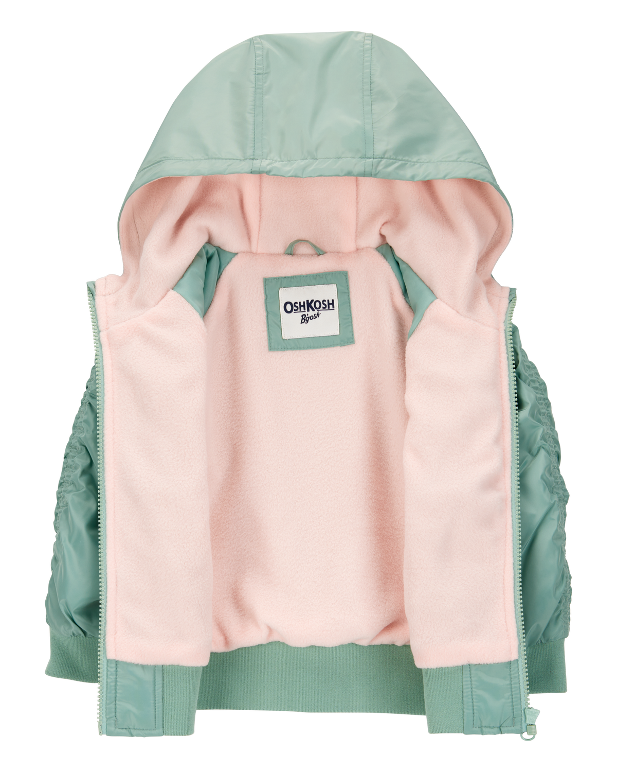 Toddler Girl Fleece-Lined Midweight Bomber Jacket - Green